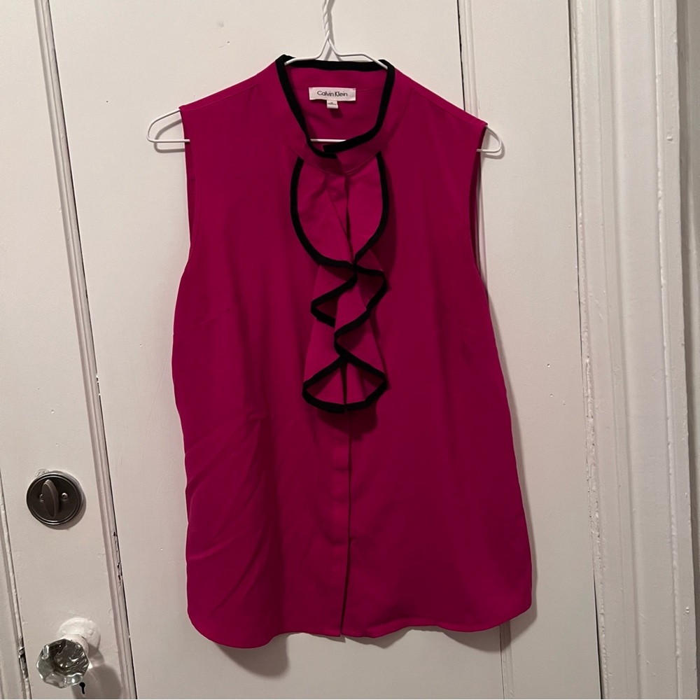 Calvin Klein - Hot Pink Sleeveless Blouse